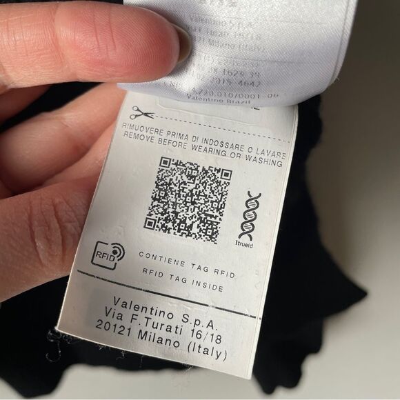 Valentino jacquard logo cashmere &  wool blend black crew neck sweater XS‎ - Picture 15 of 16